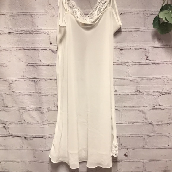 Vintage SLIP Dress Shear w Lace off White by Dentelle      Size M - Picture 5 of 15